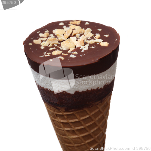 Image of chocolate ice cream isolated on white