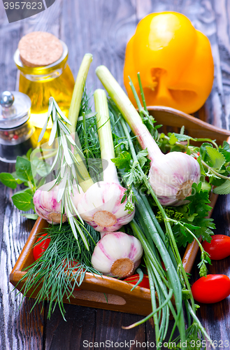 Image of garlic and aroma herb