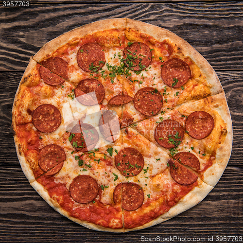 Image of Tasty pepperoni pizza