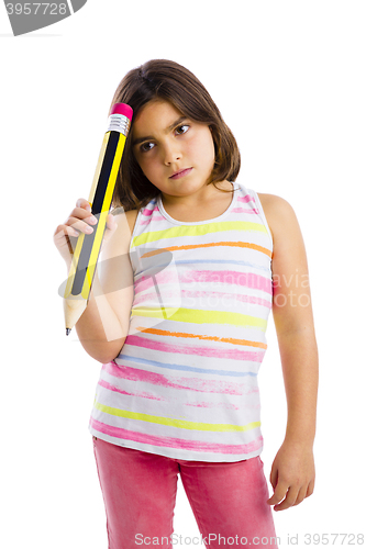 Image of Little girl thinking