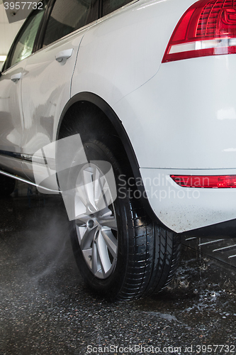 Image of washing car closeup