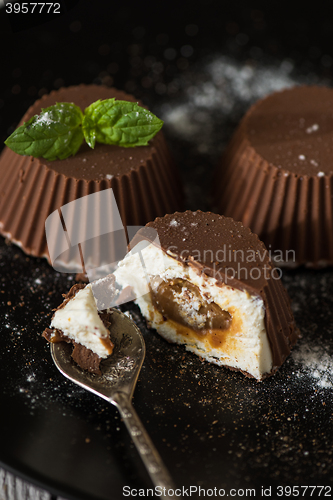 Image of dessert from cream and chocolate