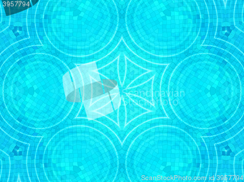 Image of Blue tile background with concentric water ripples pattern