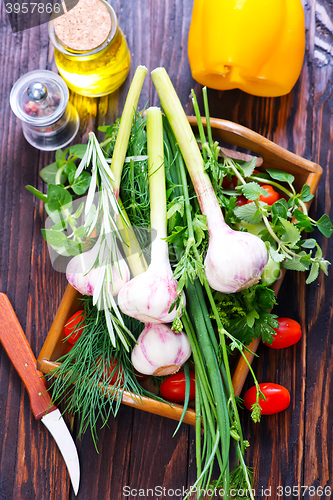 Image of garlic and aroma herb