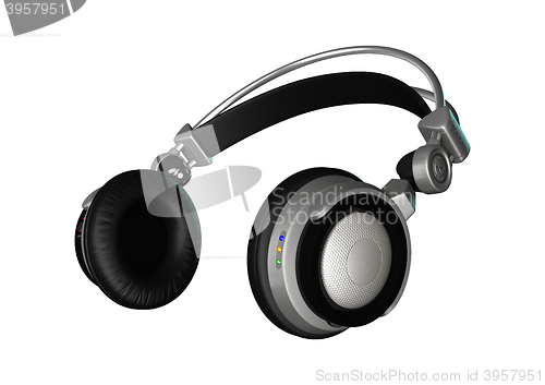Image of 3D Rendering DJ Headphones on White