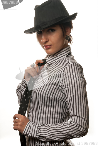 Image of Attractive girl in hat