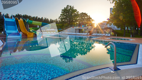 Image of swimming pool in beautiful park