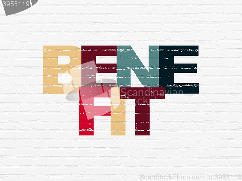 Image of Business concept: Benefit on wall background