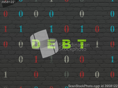 Image of Business concept: Debt on wall background