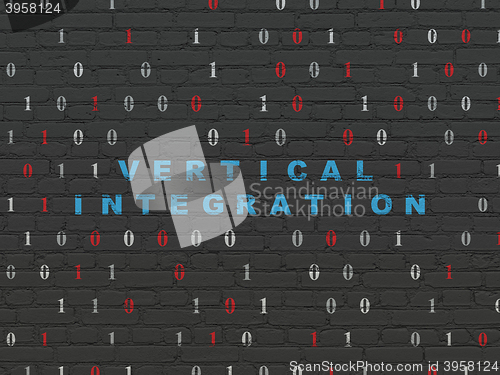 Image of Finance concept: Vertical Integration on wall background