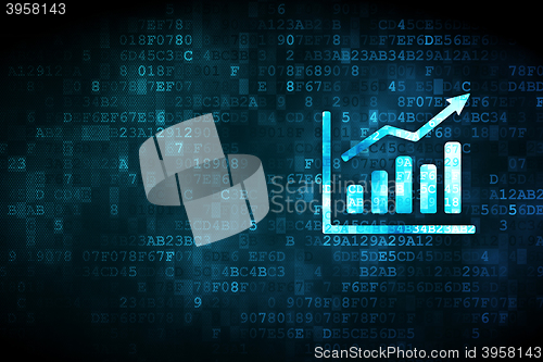 Image of Finance concept: Growth Graph on digital background
