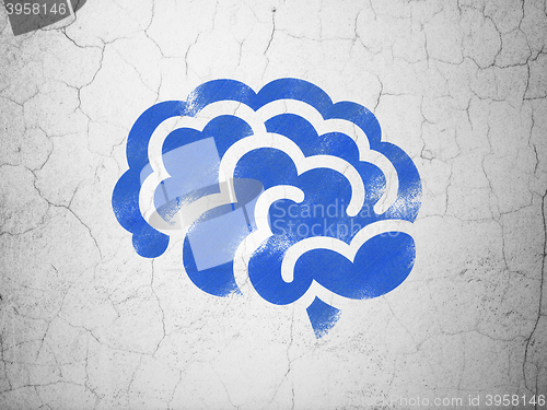 Image of Science concept: Brain on wall background