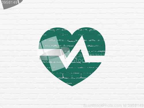 Image of Medicine concept: Heart on wall background