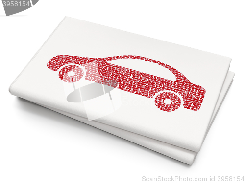 Image of Tourism concept: Car on Blank Newspaper background