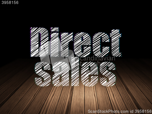 Image of Marketing concept: Direct Sales in grunge dark room