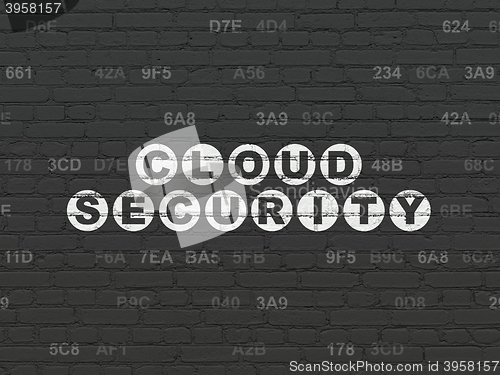 Image of Cloud technology concept: Cloud Security on wall background