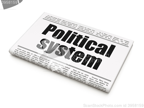 Image of Politics concept: newspaper headline Political System