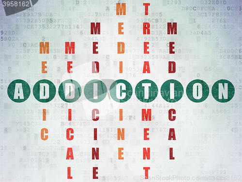 Image of Medicine concept: Addiction in Crossword Puzzle