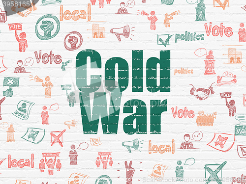 Image of Politics concept: Cold War on wall background