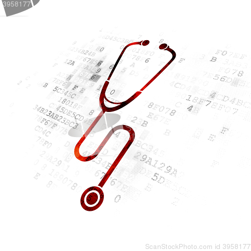 Image of Health concept: Stethoscope on Digital background