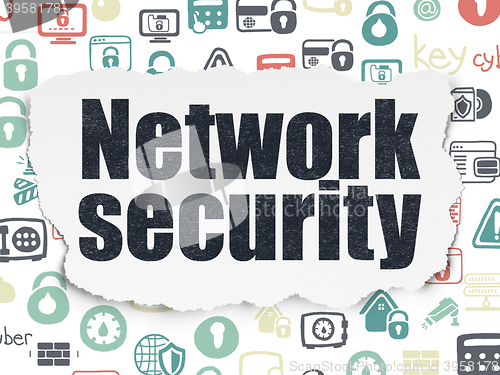 Image of Privacy concept: Network Security on Torn Paper background