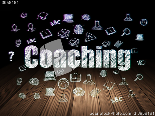 Image of Education concept: Coaching in grunge dark room