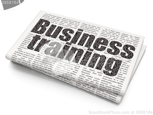 Image of Learning concept: Business Training on Newspaper background