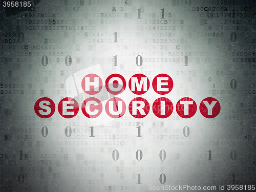 Image of Protection concept: Home Security on Digital Data Paper background