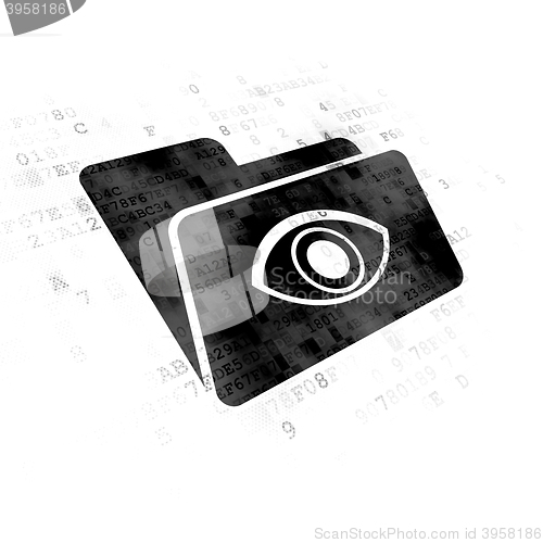 Image of Business concept: Folder With Eye on Digital background