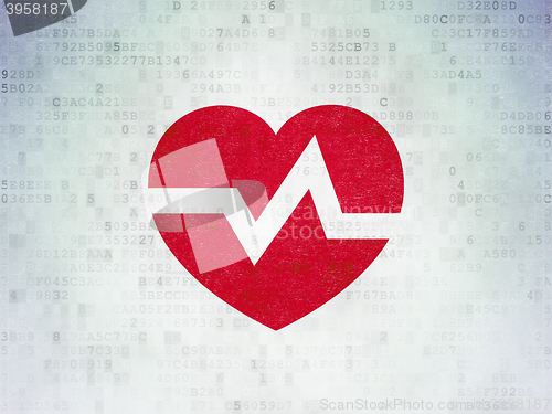 Image of Medicine concept: Heart on Digital Data Paper background