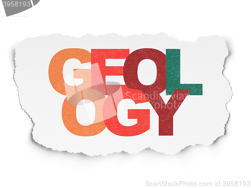 Image of Science concept: Geology on Torn Paper background