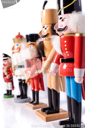 Image of Row of five antique nutcrackers