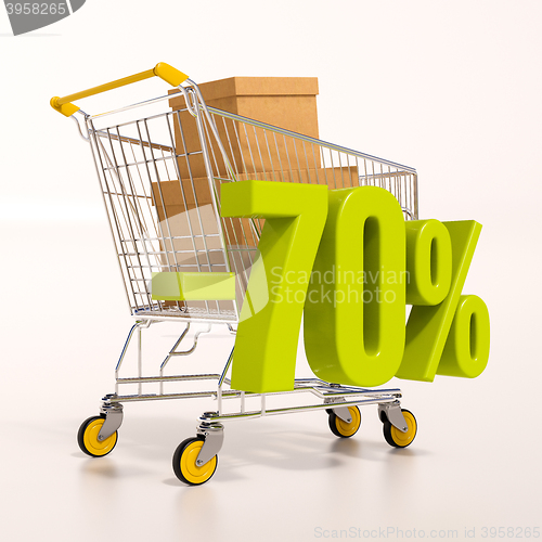 Image of Shopping cart and 70 percent