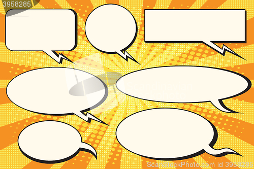 Image of Set of pop art comic bubbles