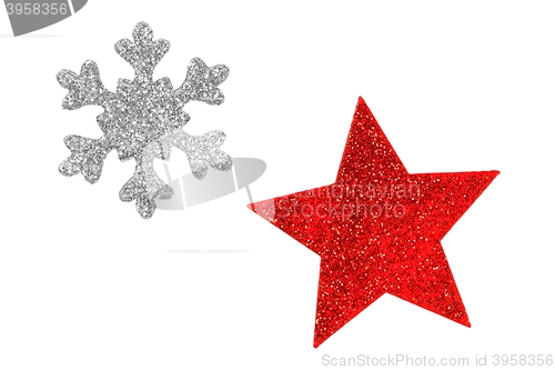 Image of Christmas stars on white
