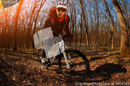 Image of Man cyclist riding the bicycle