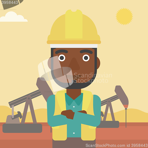 Image of Cnfident oil worker.