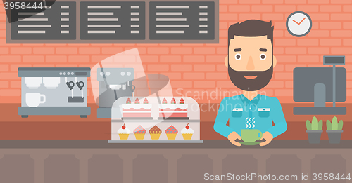 Image of Man making coffee.