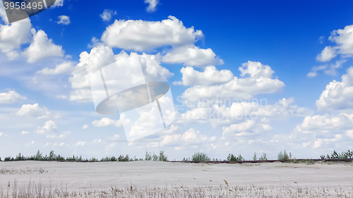 Image of Landscape with cumulus white clouds