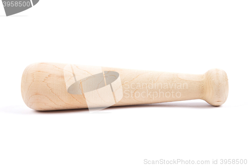 Image of Wooden pestle on white background