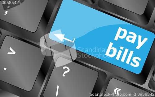 Image of bills button on the computer keyboard. Keyboard keys icon button vector