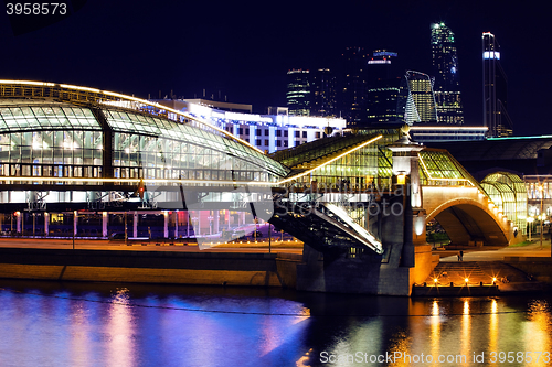 Image of part of Bogdan Khmelnitsky pedestrian bridge. Moscow, Russia