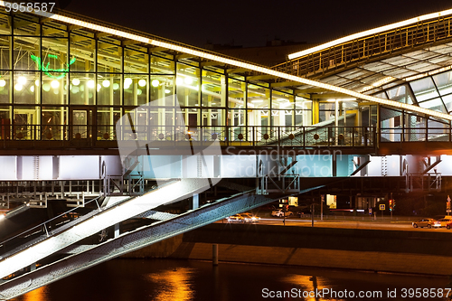 Image of bridge Bogdan Khmelnitsky over the Moscow-river at night