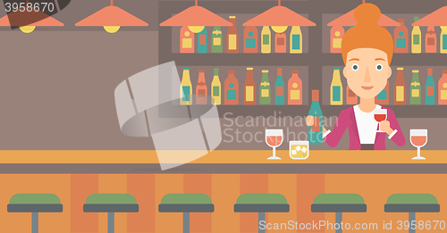 Image of Bartender standing at the bar counter.