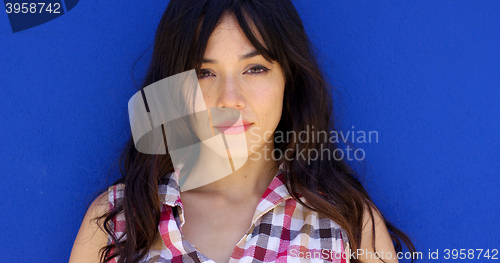 Image of Close up of pretty brunette with long hair