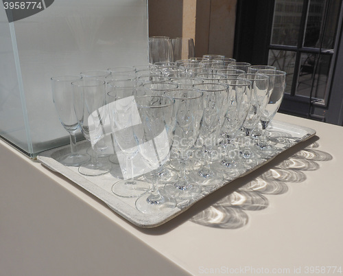 Image of Many champagne glasses