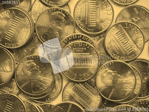 Image of Dollar coins background - vintage