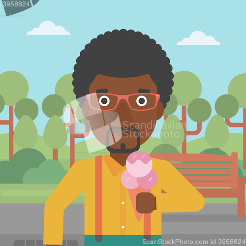 Image of Man holding icecream.