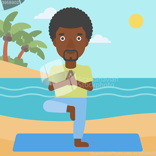 Image of Man practicing yoga.