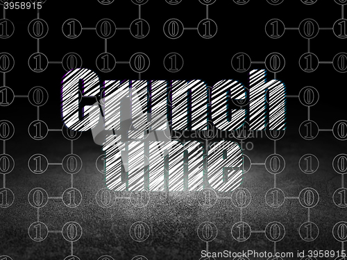 Image of Business concept: Crunch Time in grunge dark room